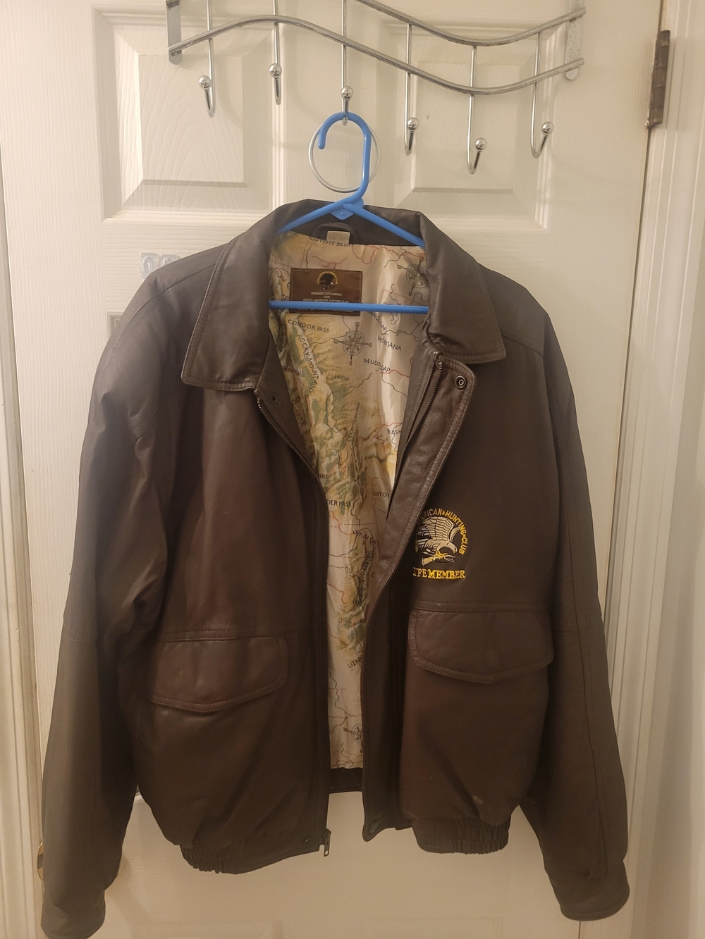 Men's Brown Leather Bomber Jacket From The North American Hunting Club